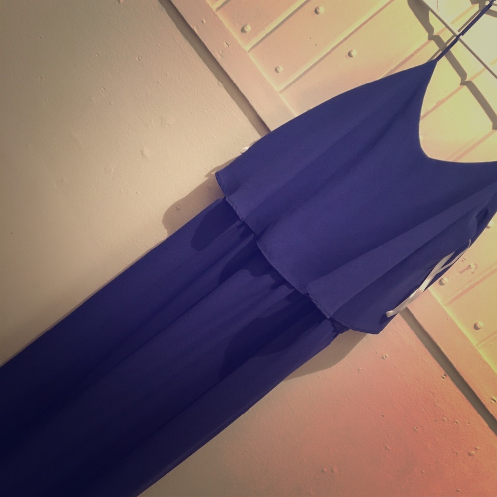 Blue chiffon maxi dress